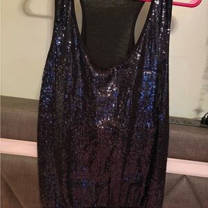 Beautiful Black Sequin top size medium